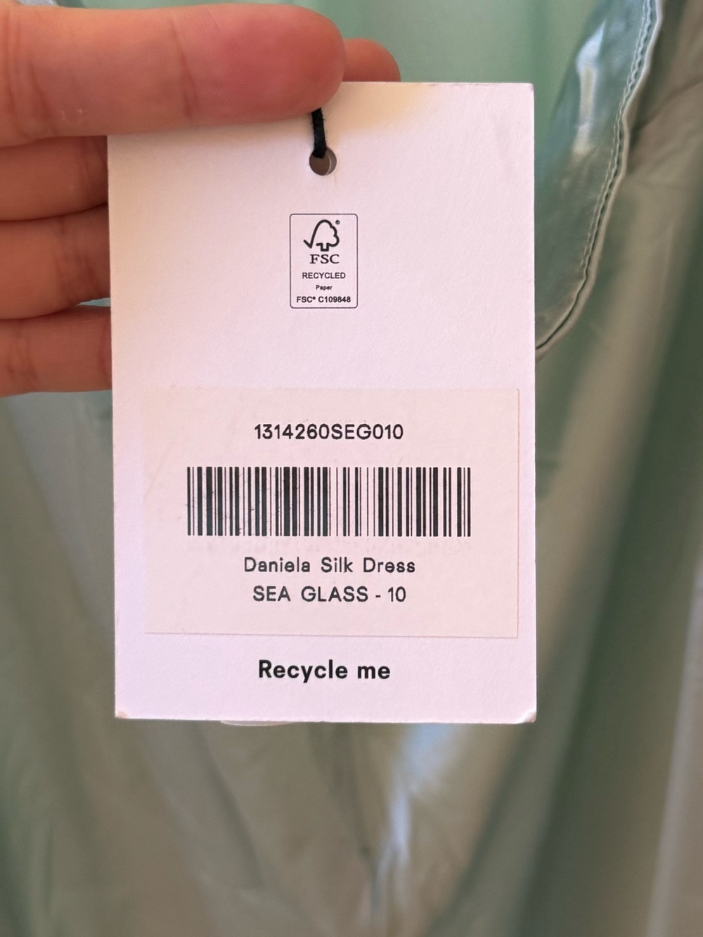 🆕 REFORMATION Daniela Silk Maxi Dress in Sea Glass Sz 10 - Picture 7 of 7